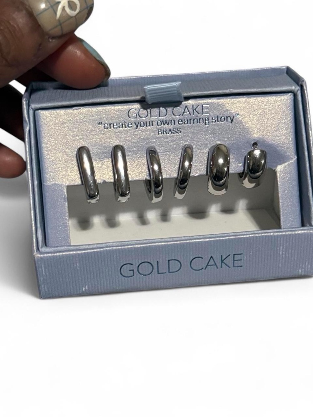 Triple Pair Boxed Set of Silver Plated Brass Huggie Hoop Style Earrings